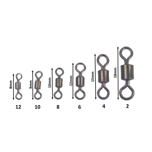 Swimerz Rolling Swivels, Size 10, 50 pack.