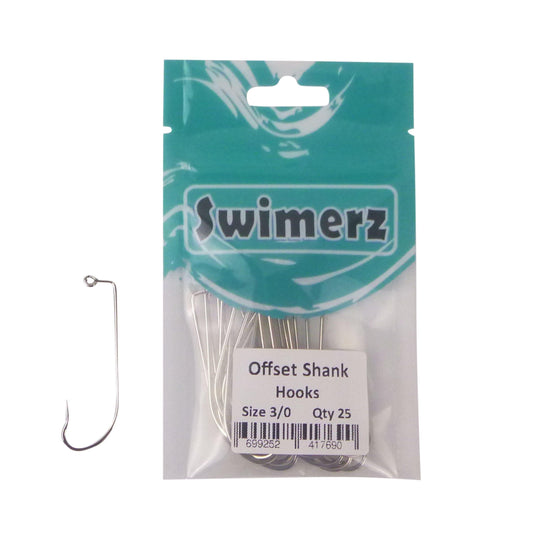 Swimerz 3/0 Offset Shank Jig Hook 25 Pack.