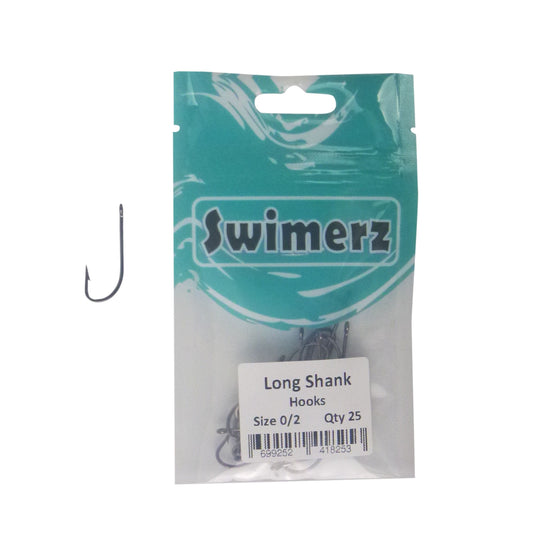 Swimerz 0/2 Long Shank Worm Hook 25 Pack.