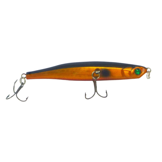 Toppu Mizzu Sidewinder Bent Minnow, 95mm, Gold Flare.