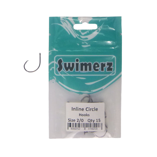Swimerz 2/0 Inline Circle Hook 15 Pack.