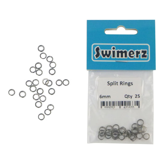Swimerz 6mm Split Ring Stainless Steel, 25 Pack.