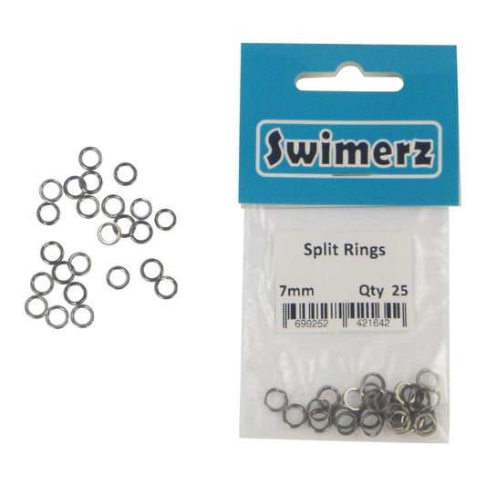 Swimerz 7mm Split Ring Stainless Steel, 25 Pack.