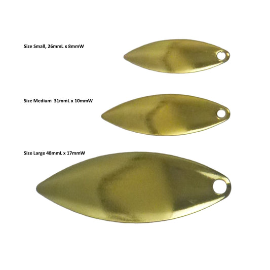 Artizan Smooth Willow Blade, Brass, 48mmL x 17mmW, Qty 5.