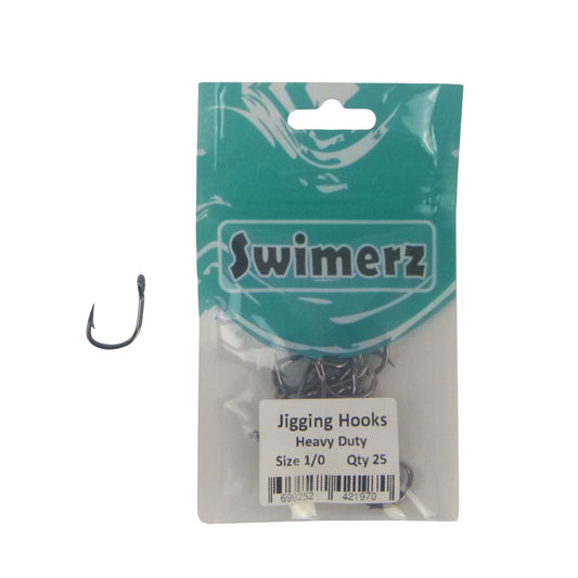 Swimerz 1/0 Heavy Duty Jigging Hooks 25 pack.