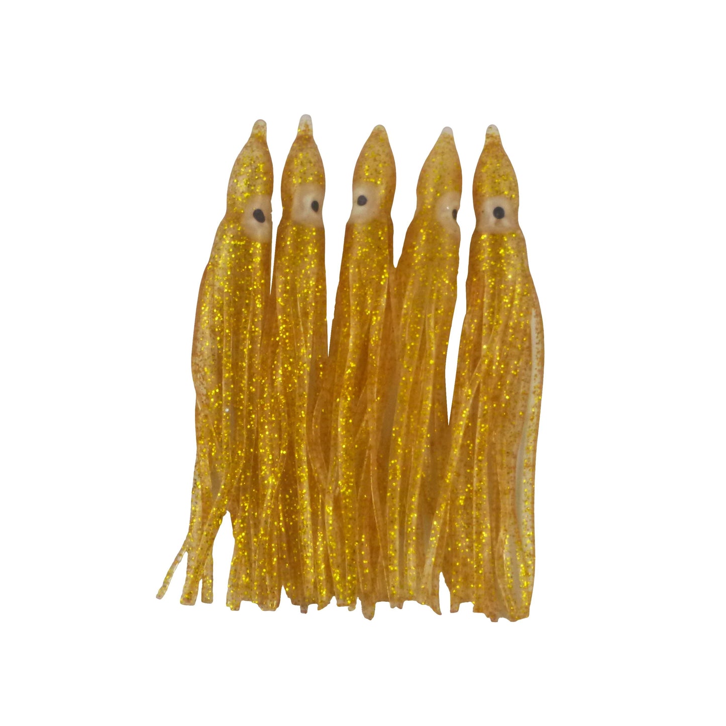 Swimerz Octopus Skirts 100mm Gold Glitter, 5 pack.