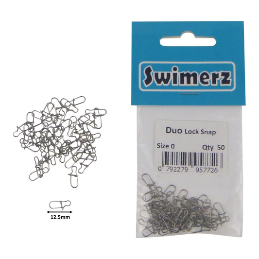 Swimerz Duo Lock Snaps Size 0. Pack 50 pack.