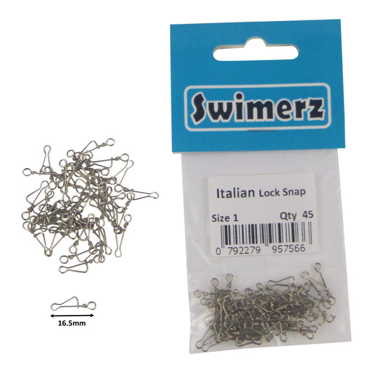 Swimerz Italian Snap, Closed Eye, size 1, 45 pack.