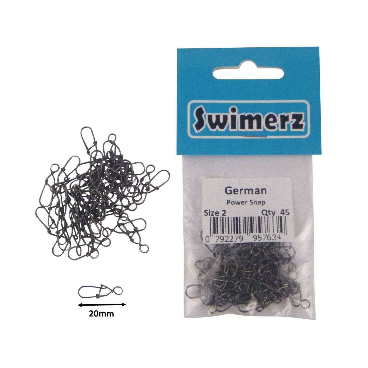 Swimerz German Power Snap, Closed Eye, size 2, 45 pack.