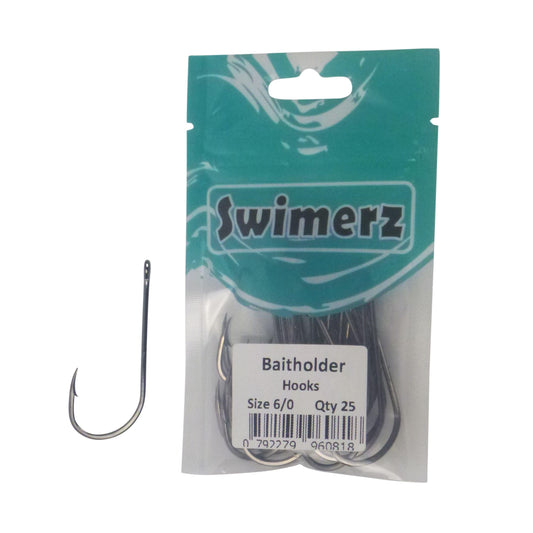 Swimerz 6/0 Baitholder Hook, Qty 25.