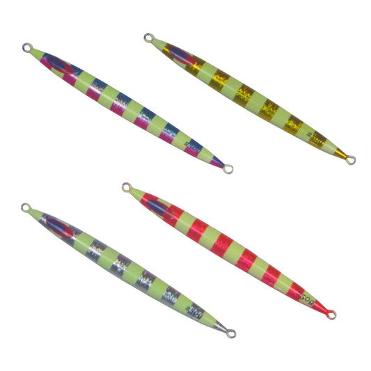 Finesse Lumo Fastdrop Jig, 250gm, Silver Stripe, Qty 2.