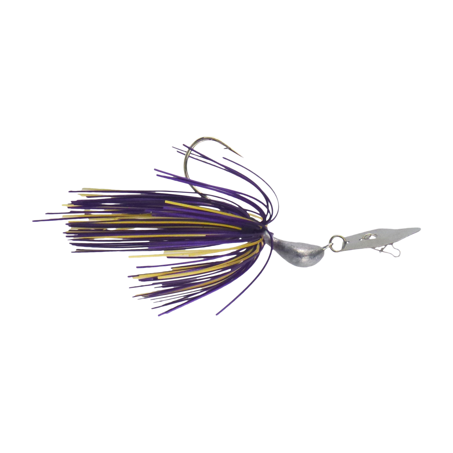 Dekoi 14gm Bladed Swim Jig, Chatterbait, Purple Gold, 2 pack.