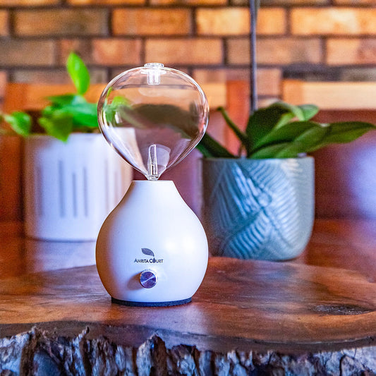 Hour Glass Eco-Friendly Nebuliser White | Waterless Aroma Diffuser | No Plastics Pure Essential Oil Diffusing