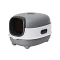 Large Capacity Enclosed Cat Litter Box with Hood and Scoop, Leak-Proof Design