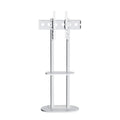 Minimalist Marble Textured Floor Tv Stand 32"-75" Strong Steel Tv Bracket Stable.