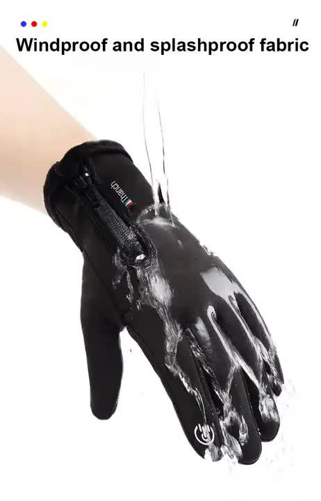 Touchscreen Winter Gloves|Waterproof, Windproof Thermal Gloves for Men Q9063 L size Black