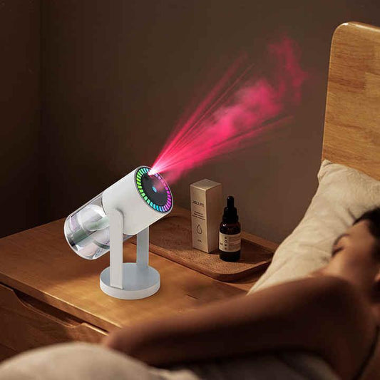 White Starry Sky Projection Humidifier â USB Ultrasonic Car and Home Air Humidifier, Mist Diffuser for Hydration.