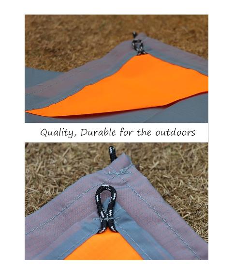 Blue And Grey Portable Waterproof Camping Mat - Foldable Picnic and Beach Blanket.