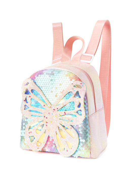 Glitter Butterfly Sequin Backpack - Sparkling Small Backpack for Kids.
