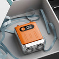 Orange Electric Shaver - Compact and Portable, USB Rechargeable with Digital Display, Ergonomic Design
