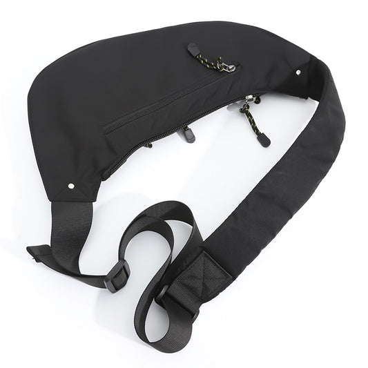 Black And Blue Men's Vintage Chest Bag -Multi-functional Waterproof Crossbody Sling Bag for Outdoor Sports