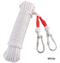 White Polyester (for home use) Without Wire Core Heavy Duty Adjustable Clothesline Set (2 Pack) - 15m Steel Wire Core Nylon Rope with Hooks for Outdoor & Camping.