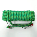 Green Polyester (for home use) Without Wire Core Heavy Duty Adjustable Clothesline Set (2 Pack) - 15 Steel Wire Core Nylon Rope with Hooks for Outdoor & Camping.