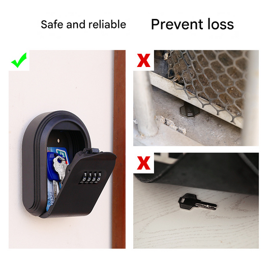 Black 3PCS Wall Mount Plastic Combination Key Lock Box - Secure Key Safe Storage Box