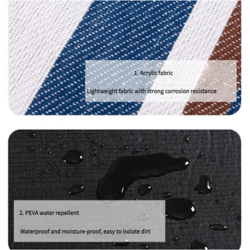 Waterproof Foldable Picnic Blanket with Handle - 2x2m Mocha Blue.