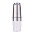 Gravity Electric Salt & Pepper Grinder Set - Adjustable Coarseness, LED Light, Battery Operated(silver)