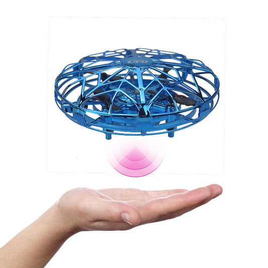 Hand-Controlled UFO Mini Drone with LED Lights & Obstacle Avoidance(green).