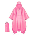 Pink Portable Outdoor Camping Poncho - Can be used as Raincoat, Tarp, Ground Cover.