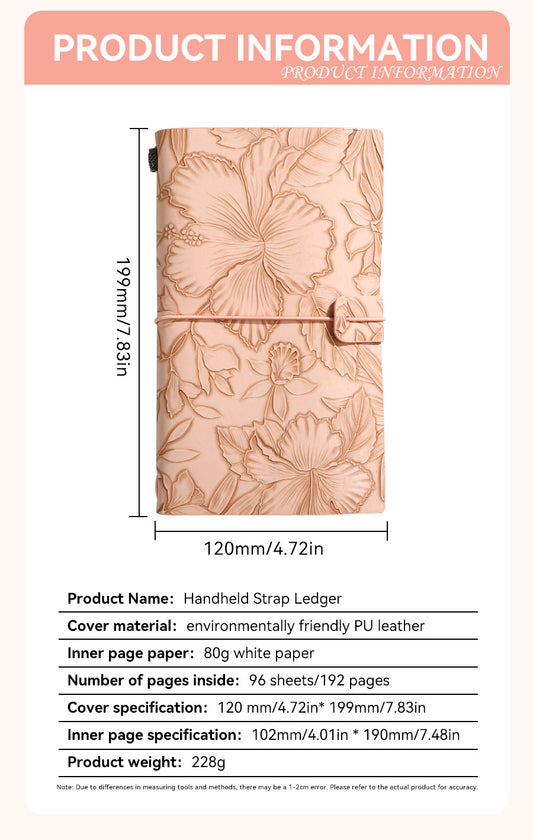 Green 2-Pack Vintage Floral Embossed PU Leather Journals - 192 Pages Each