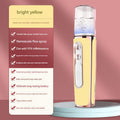 Yellow Dual Nozzle Nano Facial Mister - USB Rechargeable Hydrating Spray.