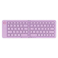 Purple Ultra-Slim Foldable Bluetooth Keyboard - Portable Wireless Rechargeable Travel Keyboard for iOS Android Windows Devices