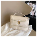 Beige Large Capacity Double Layer PU Leather Makeup Bag - Portable Travel Cosmetic Organizer Case