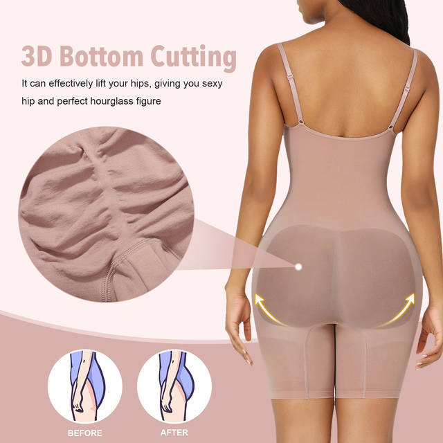 Size XXXL Brown Seamless Full Body Shaper for Women - Tummy Control, Butt Lifter & Thigh Slimmer Bodysuit