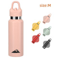 Pink 480ml Insulated Stainless Steel Water Bottle - Leakproof One-Click Lid Thermal Flask for Hot & Cold Drinks.