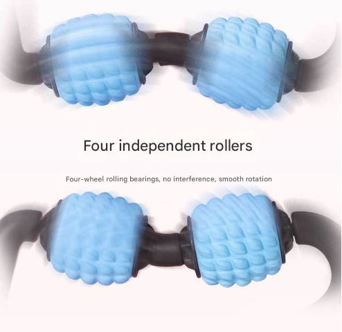 Grey Set of 2 Foam Roller Ring Leg Massagers with 2 Resistance Bands - Muscle Relief Kit