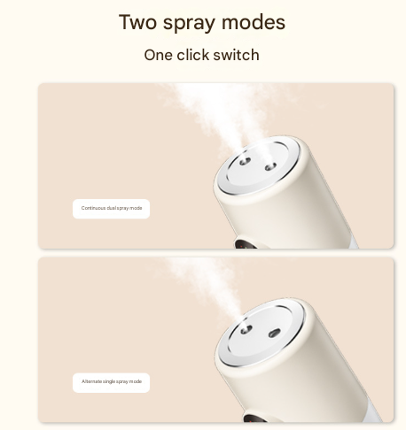 White ortable Desktop Dual-Spray Humidifier with Air Purification for Office and Bedroom.