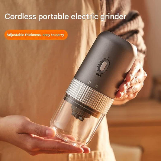 Wireless Portable Electric Coffee Grinder - Adjustable Coarseness, USB-C Rechargeable, One-Touch Operation(grey).