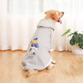 Autumn/Winter Dog Clothes - Grey Hoodie with Striped Hood & Baseball Bear (Size - 2XL)