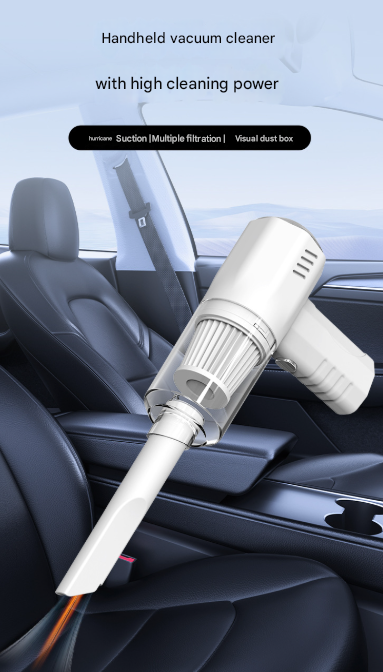 White 2-in-1 Cordless Handheld Vacuum and Air Blower - Portable & Lightweight Cleaner for Car, Home, and Pet Hair.