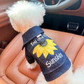 L Around 12kg Sunshine Denim Chic Denim Pet Vest - Stylish Jean Jacket for Dogs & Cats - Spring, Summer & Autumn Fashion