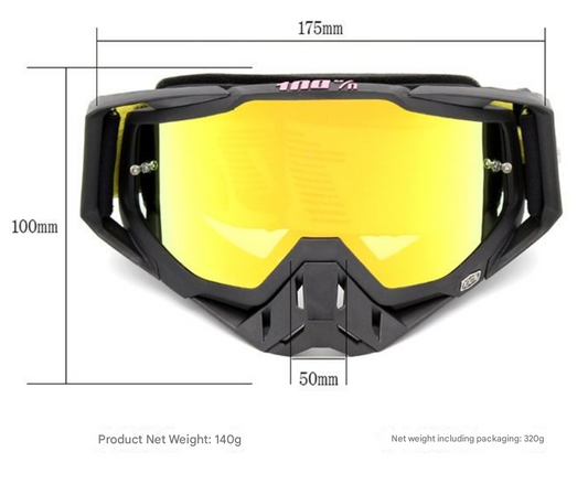 Blue-white Frame and Blue Sheet Motocross Goggles - Durable Off-Road Motorcycle Riding Eye Protection with Lens.
