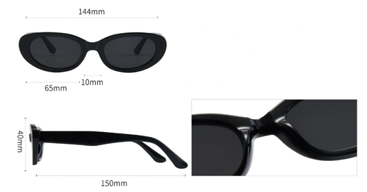 2PCS Leopard Gray Retro Oval Cat-Eye Sunglasses - Chic Influencer-Style Shades