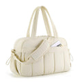 Beige Spacious Travel Duffel Bag - Large Capacity Sports & Fitness Tote with Toiletry Bag, Compartments & Single Shoulder Strap