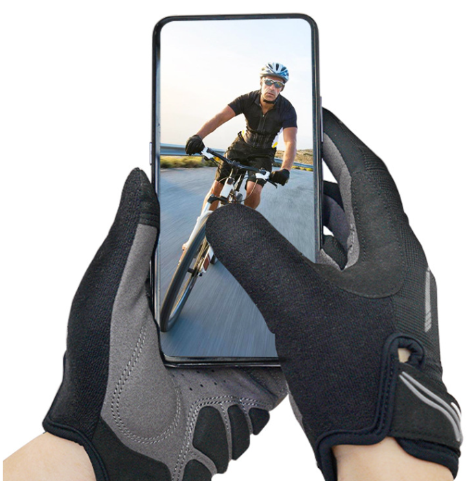 M Blue Unisex Full-Finger Cycling Gloves - Padded Shock-Absorbing & Anti-Slip Grip for MTB & Road Biking.