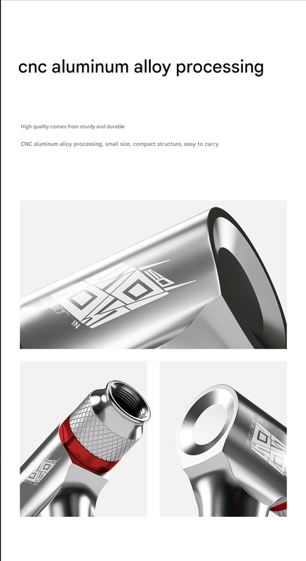 Black Portable CO2 Bike Tire Inflator with Nozzle - Quick Inflation for Road and Mountain Bikes.