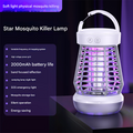 White Rechargeable 3-in-1 Bug Zapper Lantern - Portable UV Mosquito Killer with Camping Light & SOS Mode.
